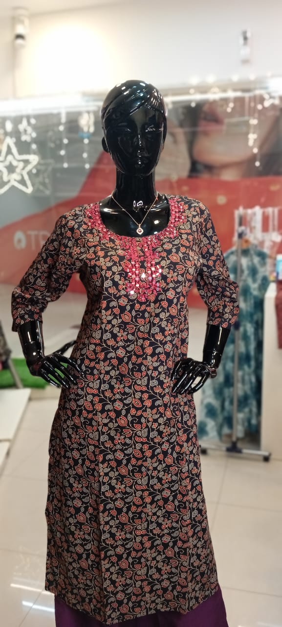 NoorAjrakh Mirror Touch Kurti
