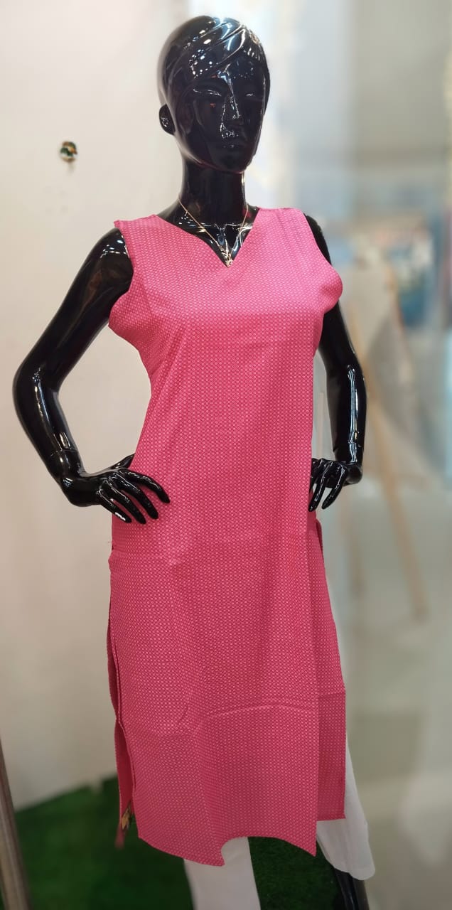 SleeveStyle Cotton Kurti Set