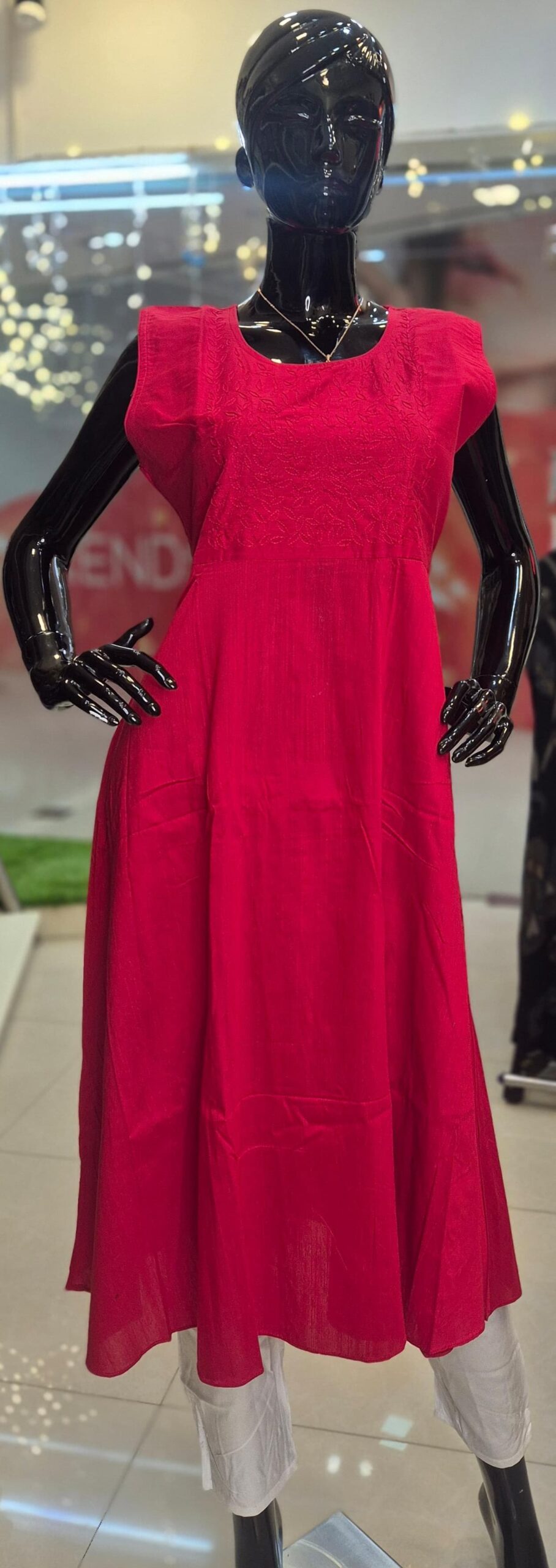 Cotton Frock-Style Kurti with Attached Sleeves