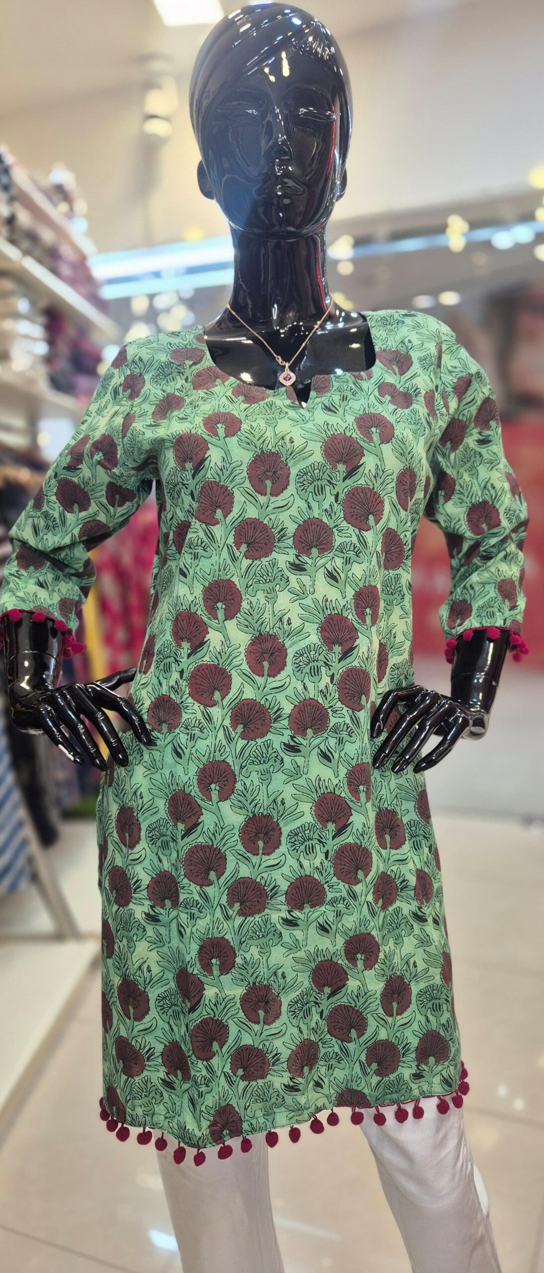 Jaipuri Cotton Short Kurti – L & XL