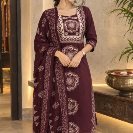 Full set cotton ( kurti pant & dupatta)